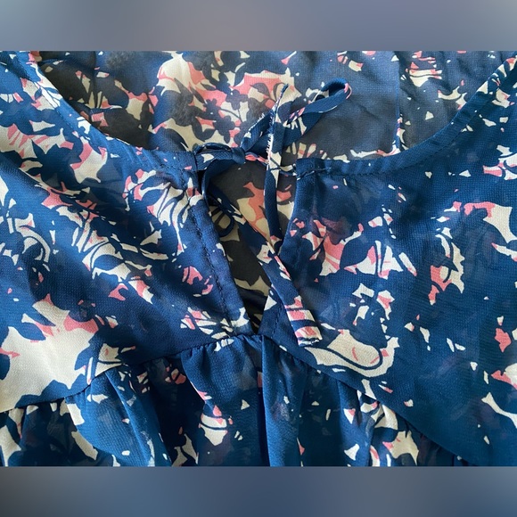 Women’s Babydoll Style V neck Sheer Blouse Sz XL - Picture 5 of 9